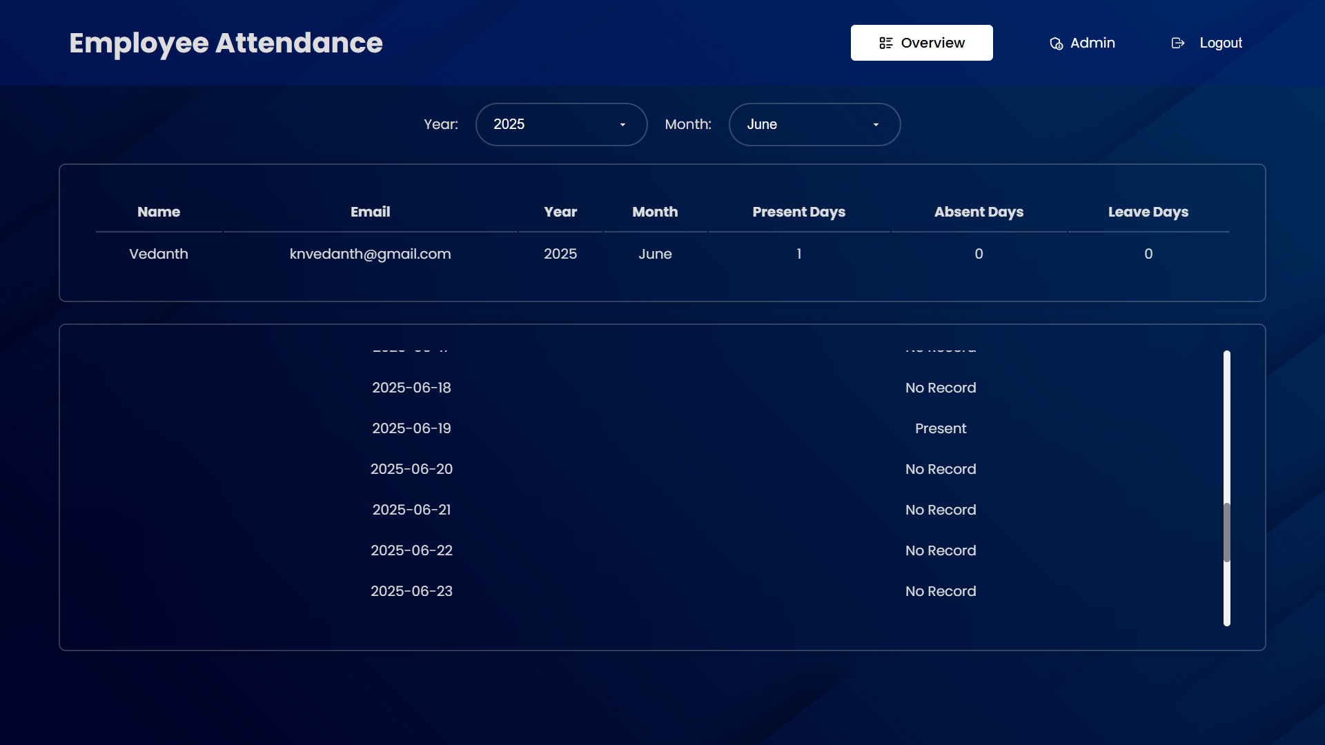 Employee Attendance System